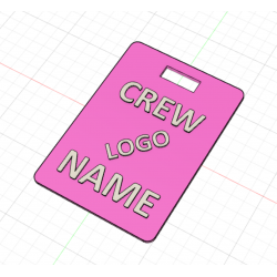 Crew Tag 3D - Pink