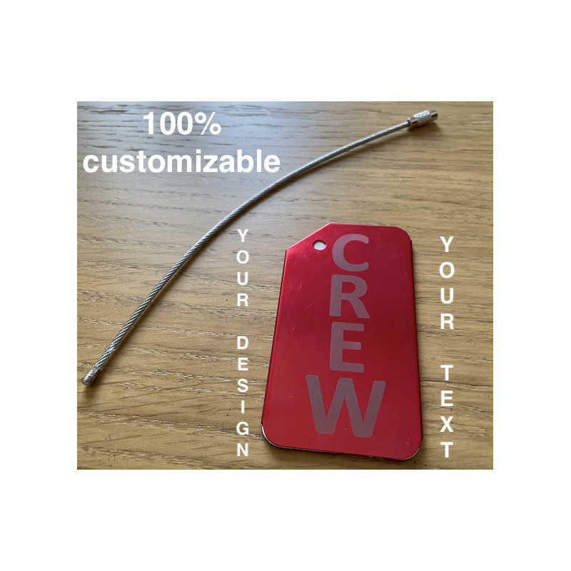 Metal bagtag 100% customizable - Red