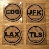 4 Coasters of your choice (CDG, TLS, JFK, LAX)